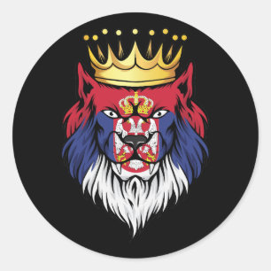 Servisch Lion King Flag Ronde Sticker