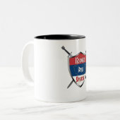 Servisch middeleeuws schild Kosovo is hart Servië Tweekleurige Koffiemok (Voorkant links)