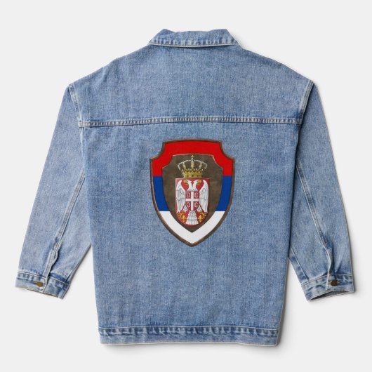 Servisch middeleeuws schild Servië wapen nieuw Denim Jacket (Achterkant)