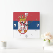 Servisch nationaal vlagpatriotticum vierkante klok (Huis)