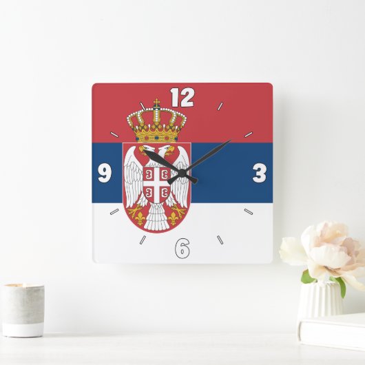 Servisch nationaal vlagpatriotticum vierkante klok (Huis)