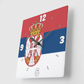 Servisch nationaal vlagpatriotticum vierkante klok (Hoek)