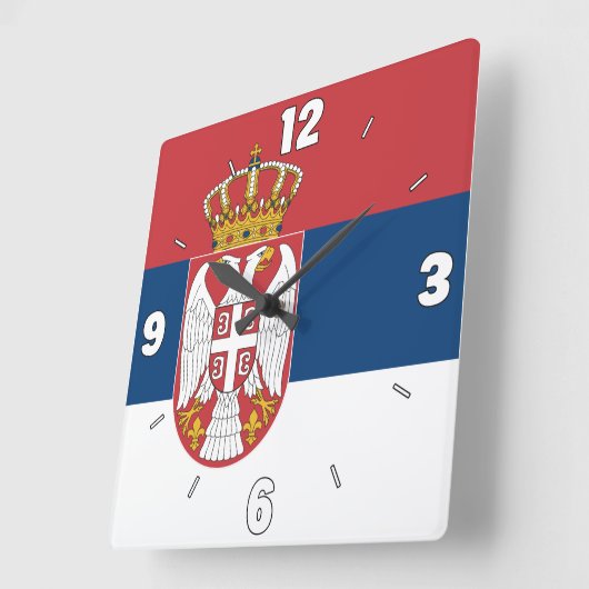 Servisch nationaal vlagpatriotticum vierkante klok (Hoek)