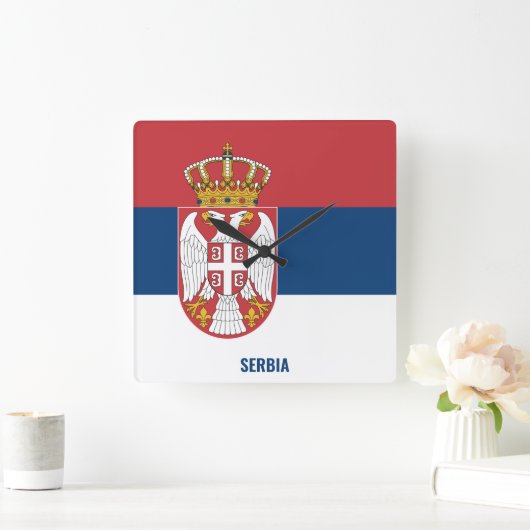 Servisch nationaal vlagpatriotticum vierkante klok (Huis)