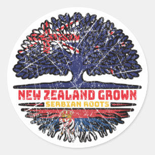 Servisch Nieuw-Zeelandse Nieuw-Zeelandse Nieuw-Zee Ronde Sticker