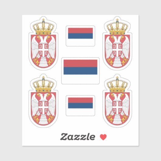 Servisch onderste wapen en vlag Sticker (Vel)