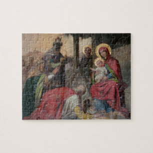 Servisch-orthodoxe icoonschildering in de kerk van legpuzzel
