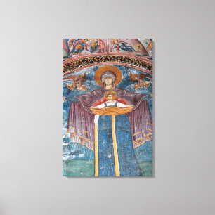 Servisch-orthodoxe kerk en een UNESCO-locatie, Canvas Afdruk
