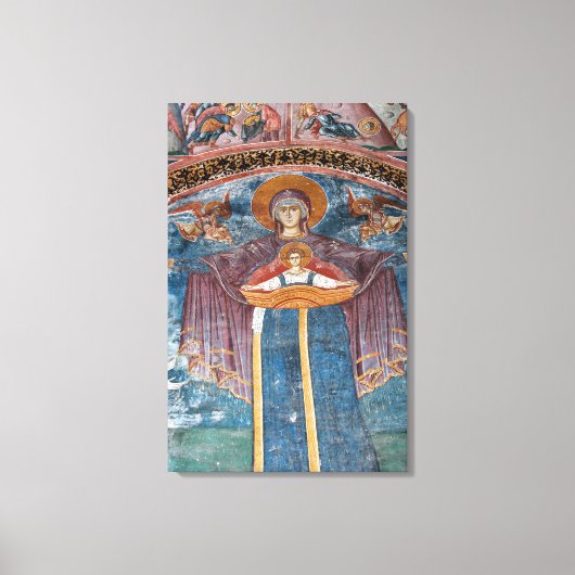 Servisch-orthodoxe kerk en een UNESCO-locatie, Canvas Afdruk (Voorkant)