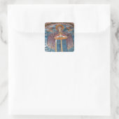 Servisch-orthodoxe Kerk, en een UNESCO-site, Vierkante Sticker (Tas)