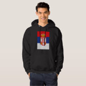 Servisch Retro Nationale Vlag Servië Hoodie (Voorkant volledig)