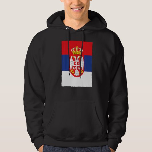 Servisch Retro Nationale Vlag Servië Hoodie (Voorkant)