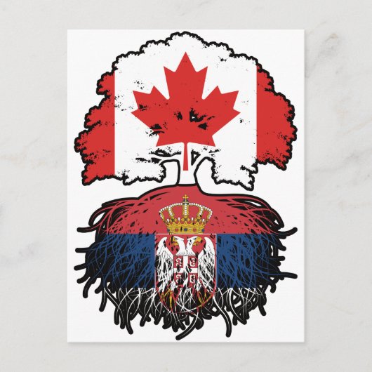 Servisch-Servisch Canadees Canada - vlag Briefkaart (Voorkant)