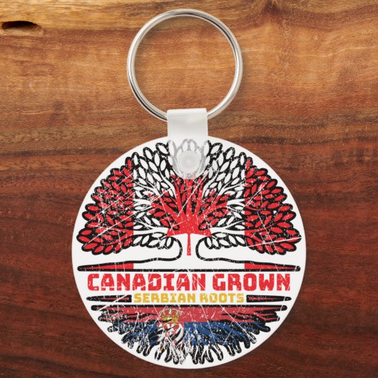 Servisch-Servisch Canadees Canada - vlag Sleutelhanger (Voorkant)