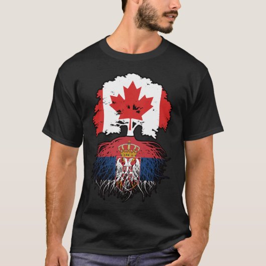 Servisch-Servisch Canadees Canada - vlag T-shirt (Voorkant)