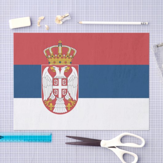 Servisch tissuepapier, Servische vlag tissuepapier (Craft)