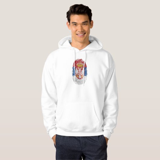 Servisch vingerafdruk DNA Servische pride giften Hoodie (Voorkant volledig)