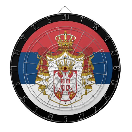 Servisch vlagdartboard en Servisch/spelboard Dartbord (Voorkant)