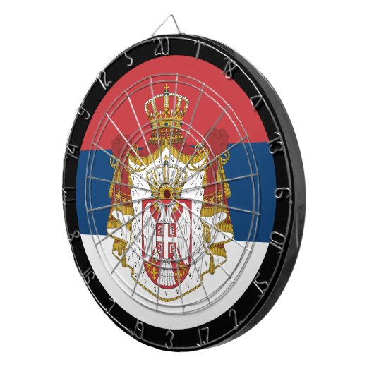 Servisch vlagdartboard en Servisch/spelboard Dartbord (Voorkant Rechts)