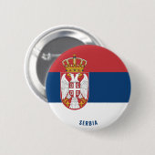 Servisch vlaggenpatriotticum ronde button 5,7 cm (Voorkant /achterkant)