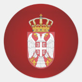 Servisch wapenschild ronde sticker (Voorkant)