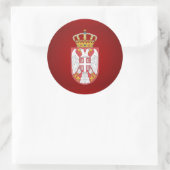 Servisch wapenschild ronde sticker (Tas)