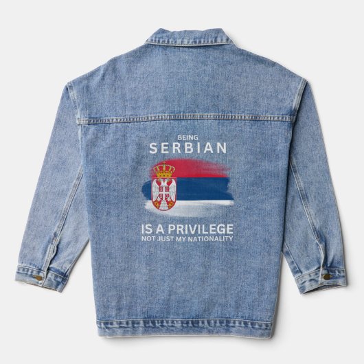 Servisch zijn is een voorrecht denim jacket (Achterkant)