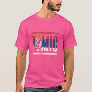 Servische achternaam Tomic met de vlag van Servië T-shirt