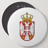 Servische Adelaar Ronde Button 6,0 Cm (Voorkant /achterkant)