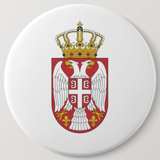 Servische Adelaar Ronde Button 6,0 Cm (Voorkant)