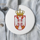 Servische Adelaar Ronde Button 6,0 Cm (In situ)