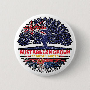 Servische Australische Australische Australië - bo Ronde Button 5,7 Cm