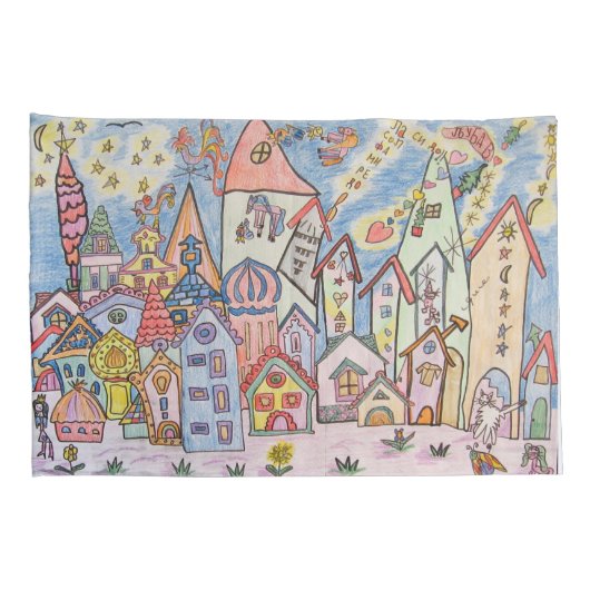 servische cyrillistische stad kussensloop (Achterkant-Rechts)