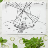 servische cyrillistische windmolen theedoek (Gevouwen)