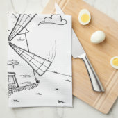 servische cyrillistische windmolen theedoek (Quarter Fold)