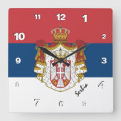 Servische klok, patriottisch huis, Servische vlag Vierkante Klok (Voorkant)