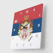 Servische klok, patriottisch huis, Servische vlag Vierkante Klok (Hoek)