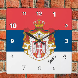 Servische klok, patriottisch huis, Servische vlag Vierkante Klok