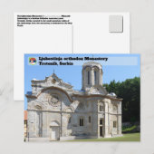 SERVISCHE KLOOSTERS - klooster van Ljubostinja Briefkaart (Voorkant / Achterkant)