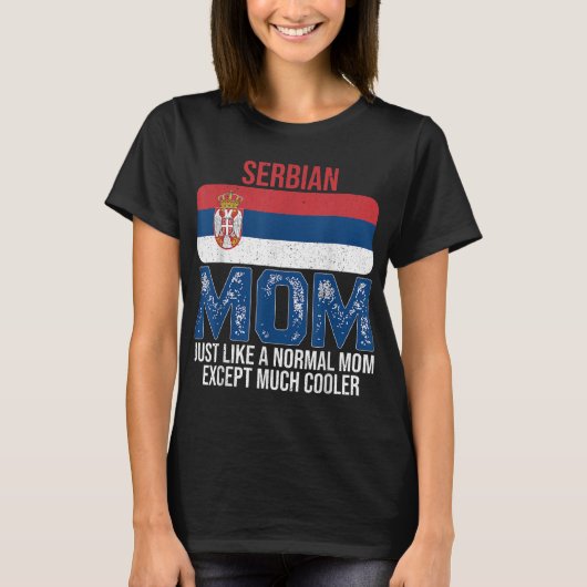 Servische mama Servië Flag Design Moeder Da T-shirt (Voorkant)
