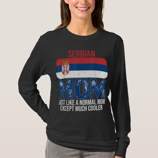 Servische mama Servië Flag Design Moeder Da T-shirt (Voorkant)