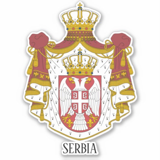 Servische nationale wapenschild patriottisch sticker (Voorkant)