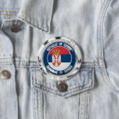 Servische Ronde Emblem Button 7,6 Cm (In situ)