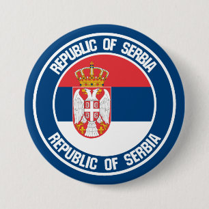 Servische Ronde Emblem Button 7,6 Cm