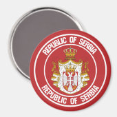 Servische Ronde Emblem Magneet (Voorkant / Achterkant)