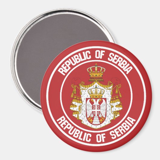 Servische Ronde Emblem Magneet (Voorkant / Achterkant)