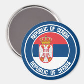 Servische Ronde Emblem Magneet (Voorkant / Achterkant)
