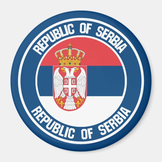 Servische Ronde Emblem Magneet (Voorkant)
