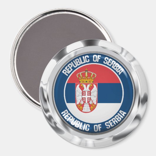 Servische Ronde Emblem Magneet (Voorkant / Achterkant)