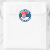 Servische Ronde Emblem Sticker (Tas)
